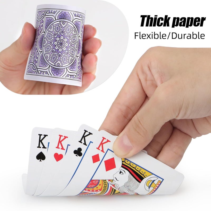 Metsyth Playing Cards 2 Pack, Deck of Cards, Standard Poker Card Set,Fun Card Games for Adults,Easy Shuffle Unique Design Card for Pinochle,Bridge,Go Fish,Cartas(Pink/Purple) - Image 3